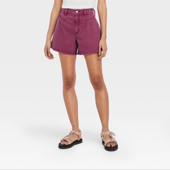 Universal Thread Pants - 2/$20   Universal Thread High-Rise A-Line Midi Jean Shorts Berry Purple